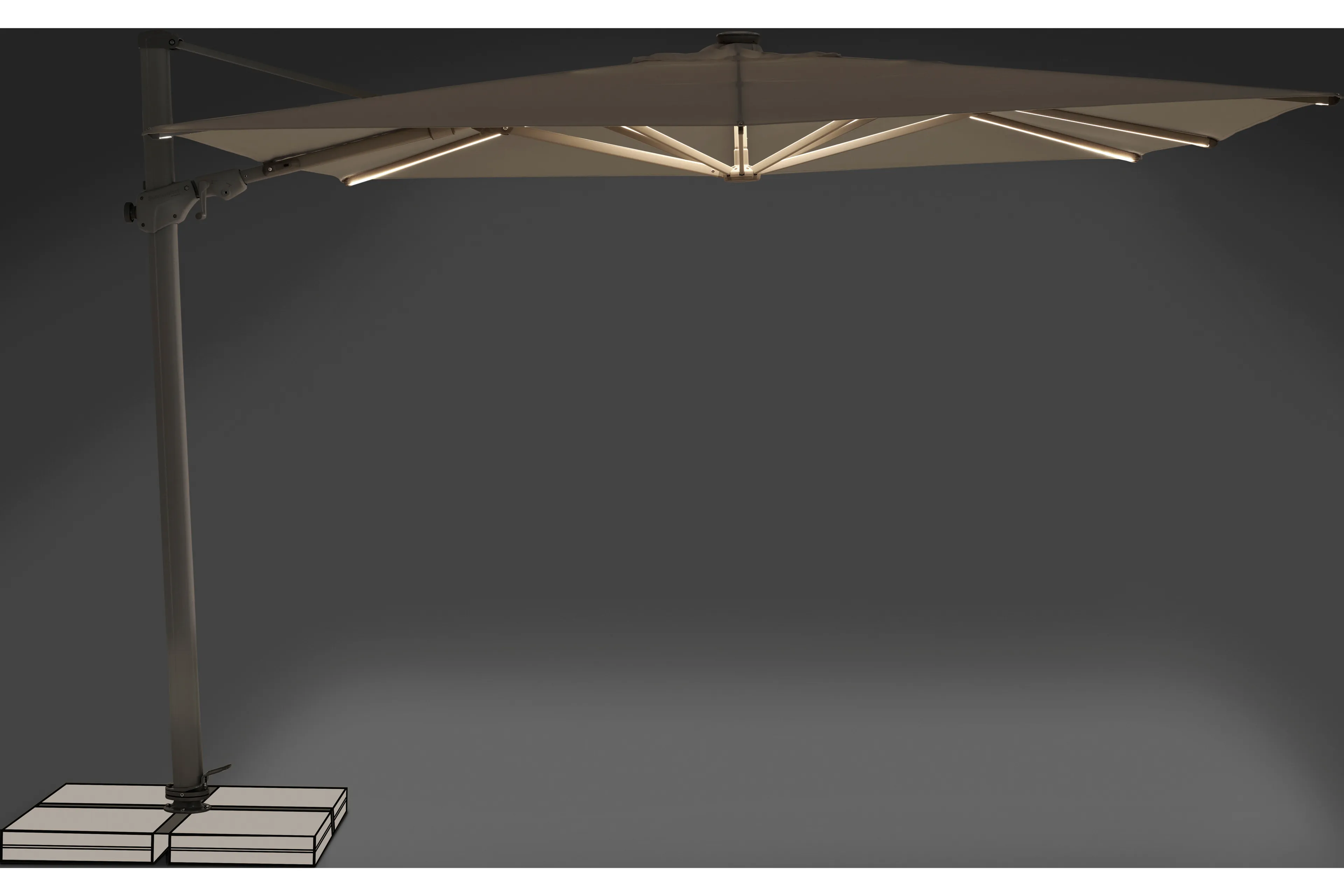 Ampelschirm Varioflex LED 300 x 300 cm 