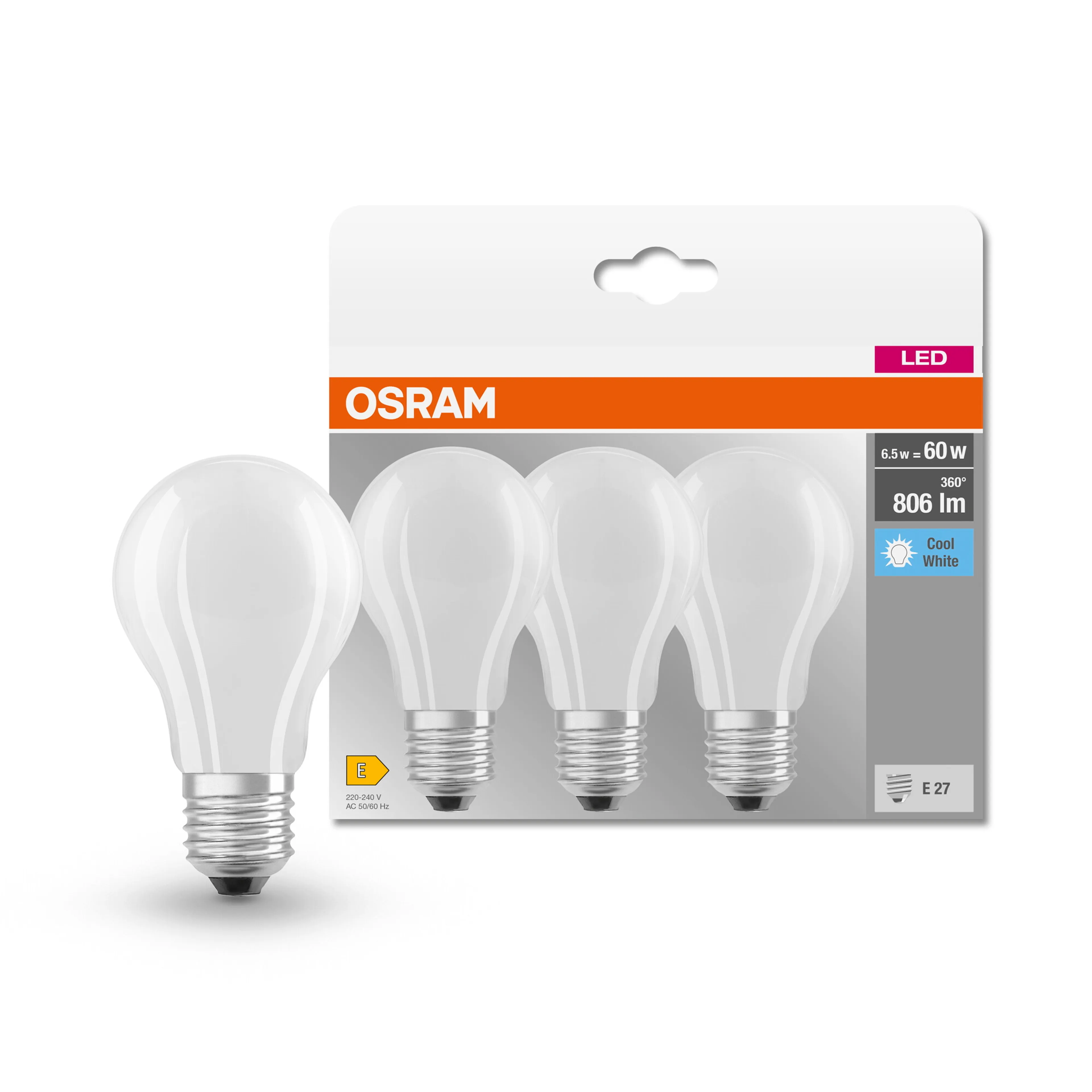 LED-Birne E27/6,5 Watt/Energie E