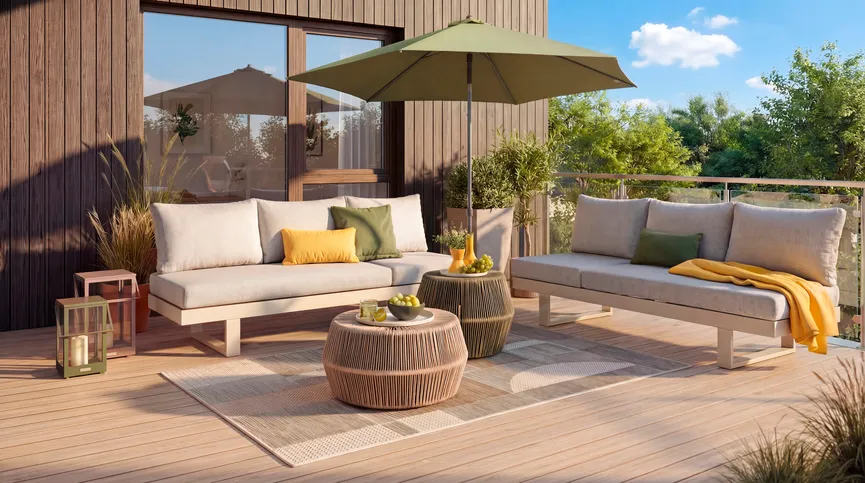 Sofaliege Creme Aluminium milieu