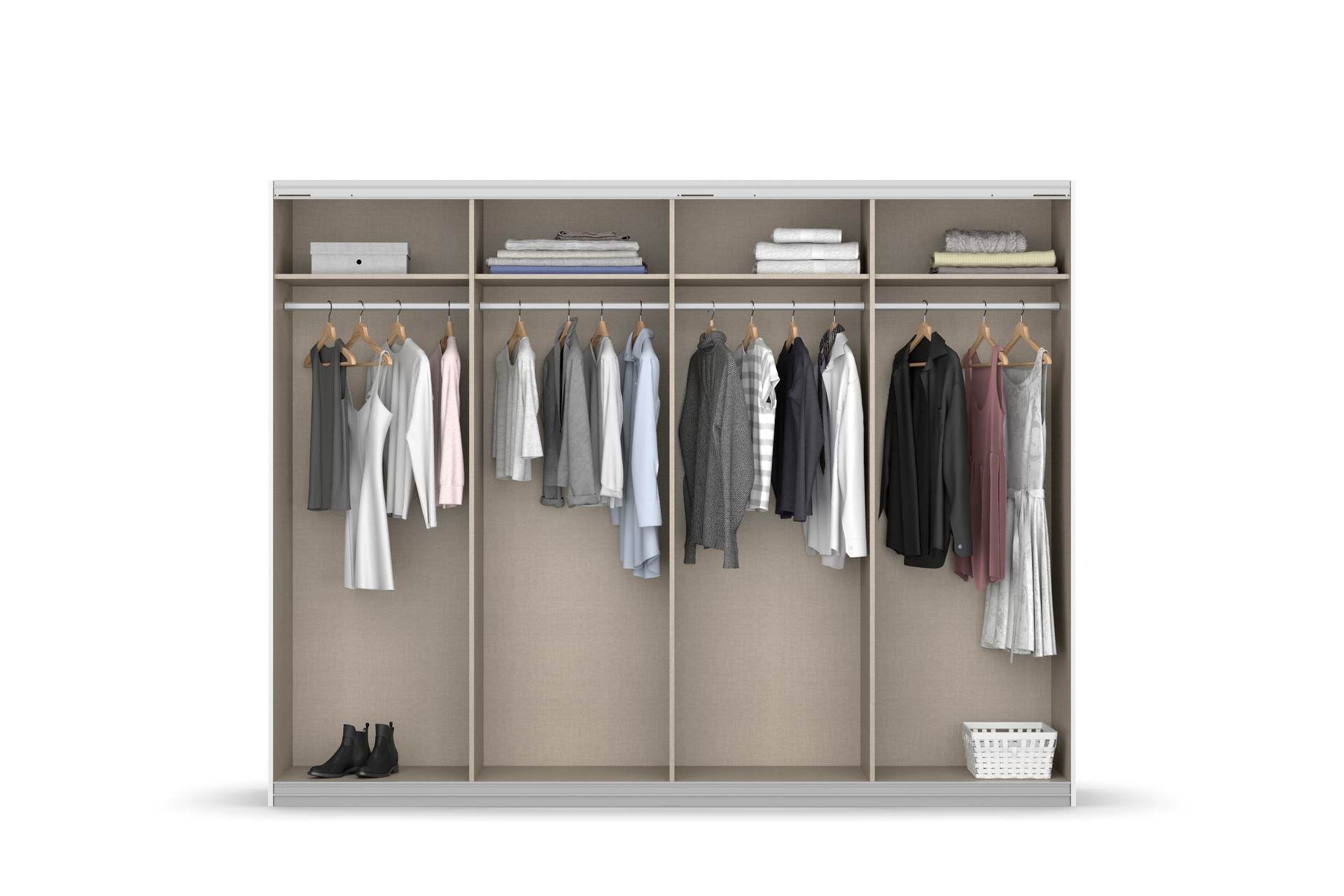 Schwebetürenschrank 4-trg. detail