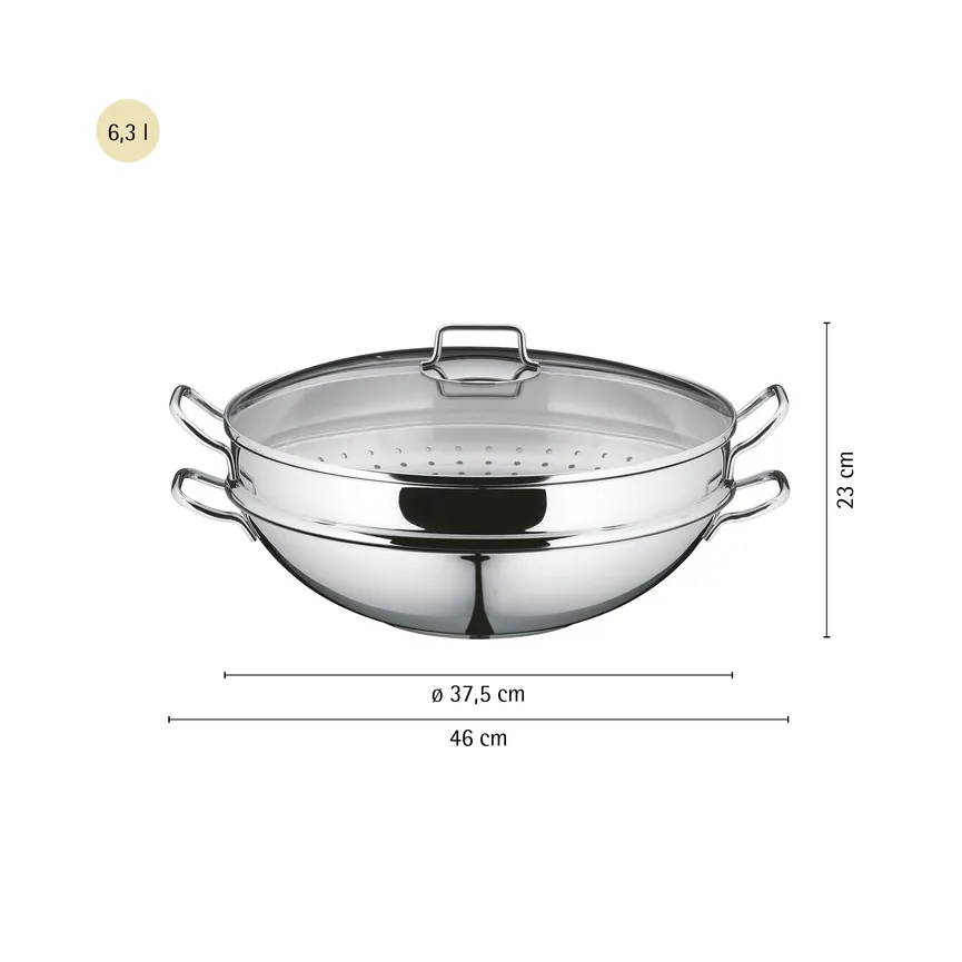 Wok-Set "Macao" 4-tlg. silber detail