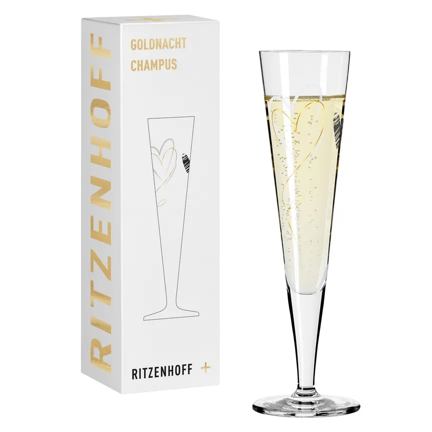 Champagnerglas "Goldnacht" detail