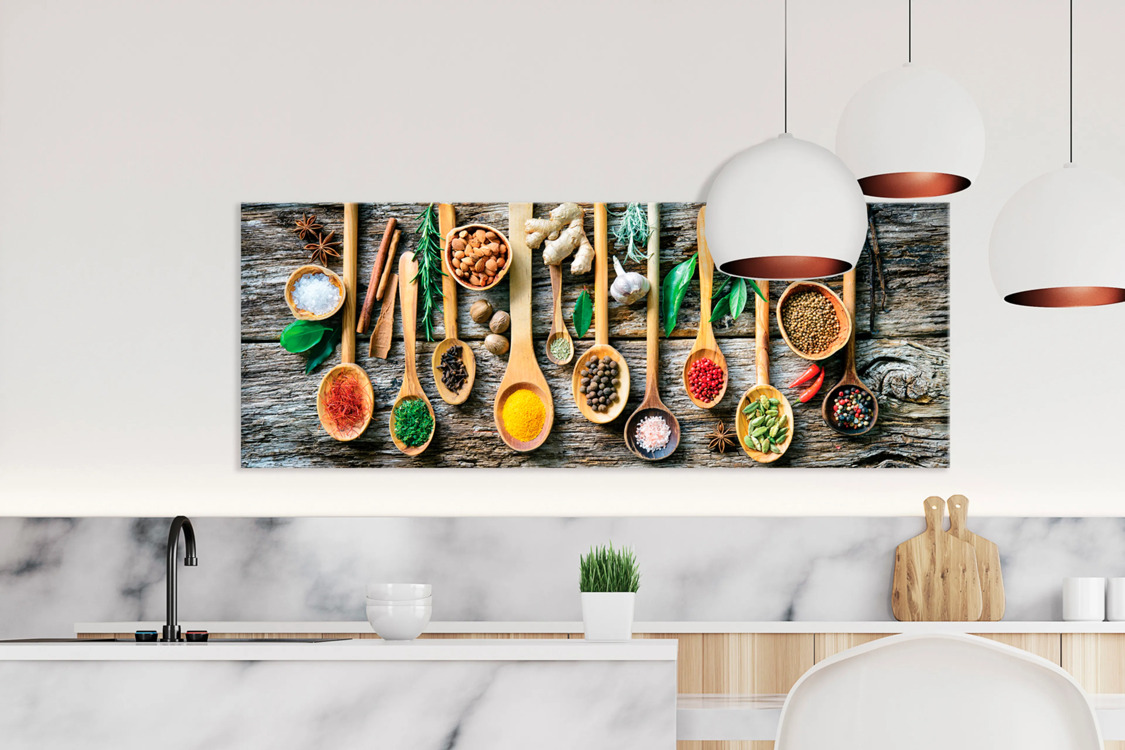 Wandbild 80 x 30 cm Herbs and Spices
