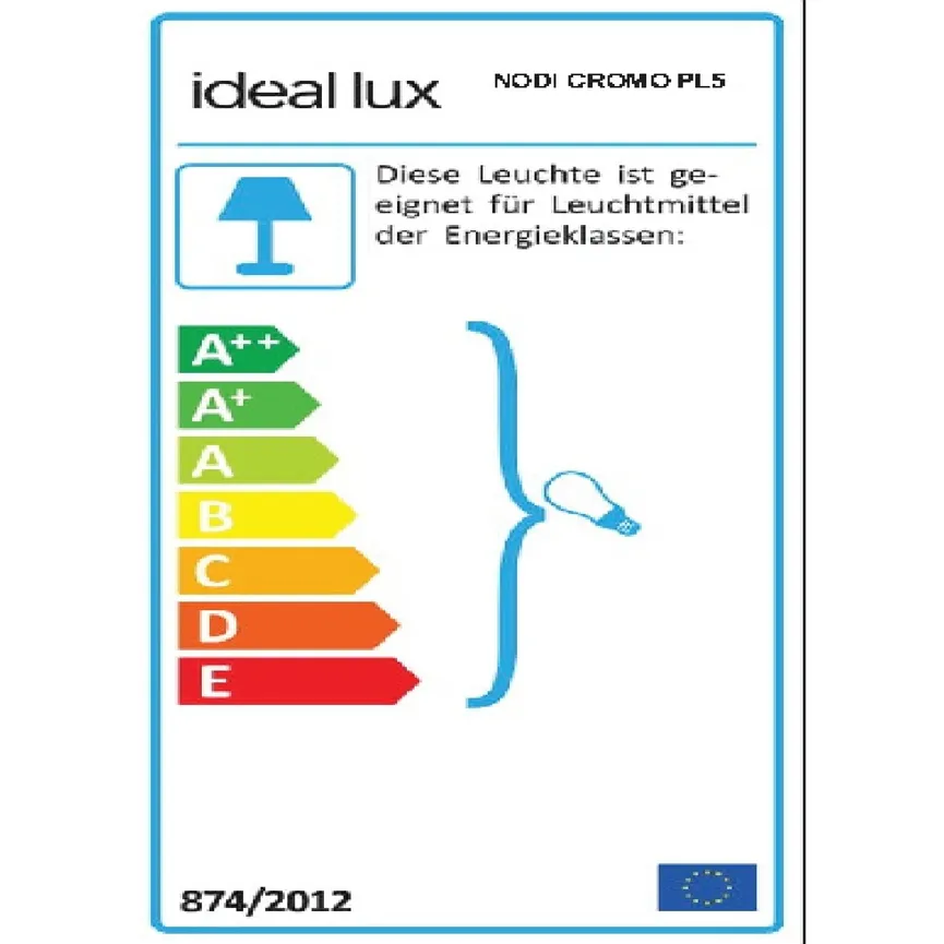 Deckenleuchte "Nodi Cromo PL5" energielabel