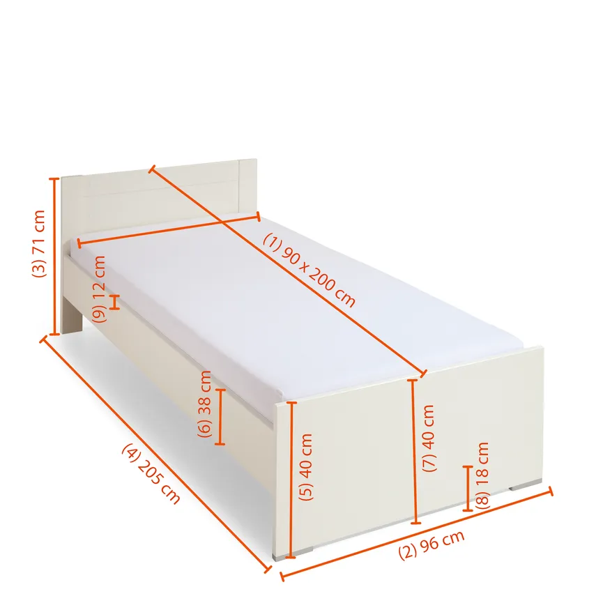 Bett LF 90x200 cm dimensionsmarker