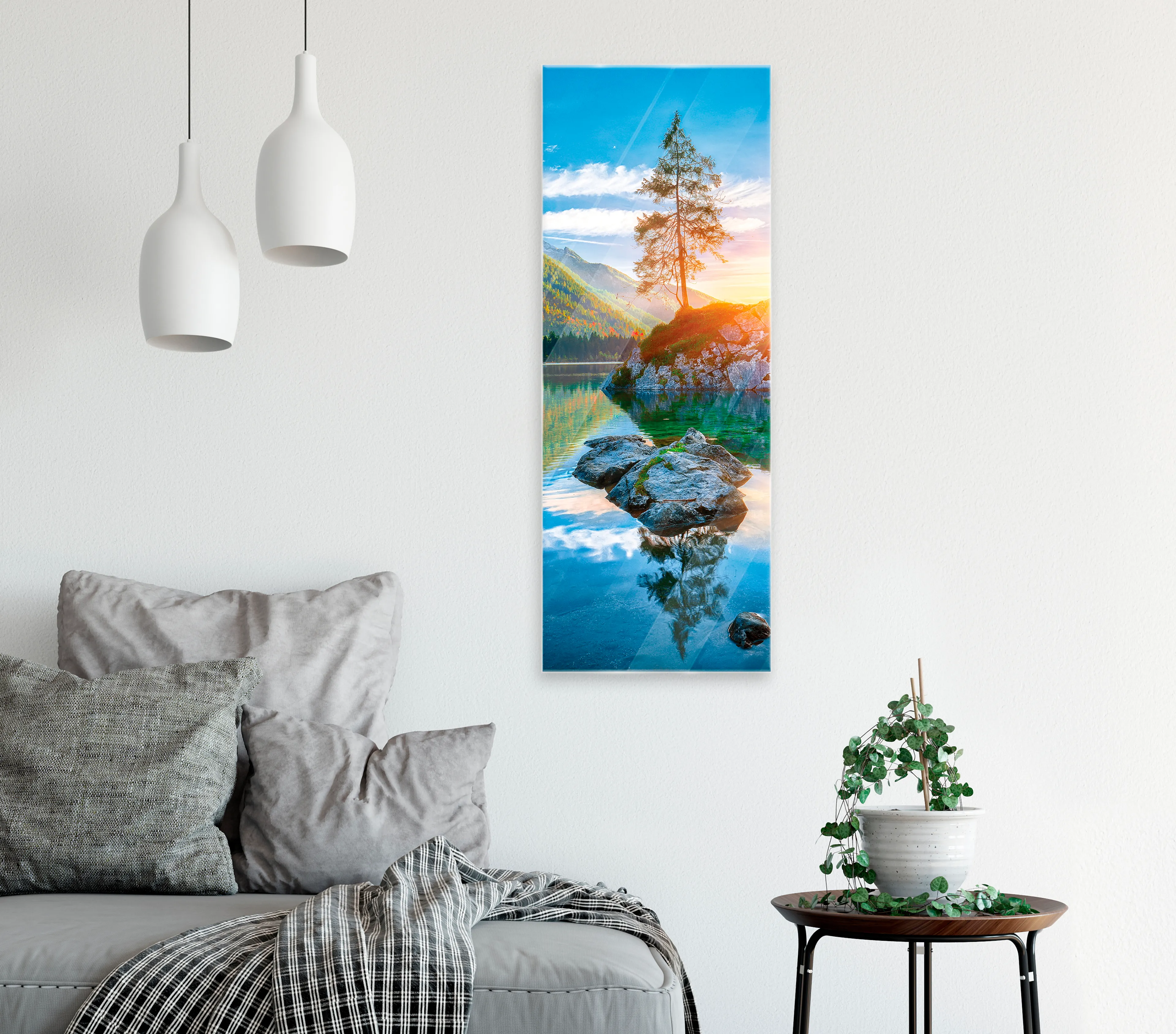 Glasbild 30 x 80 cm Hintersee