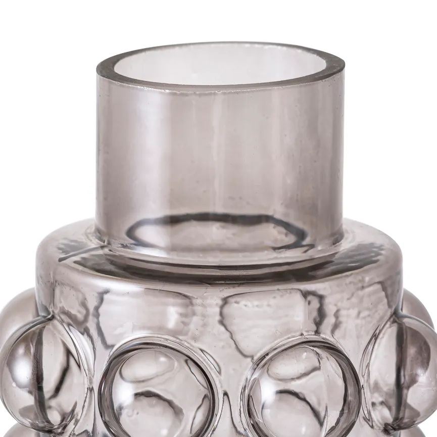 Vase "Blasen" transparent grau detail