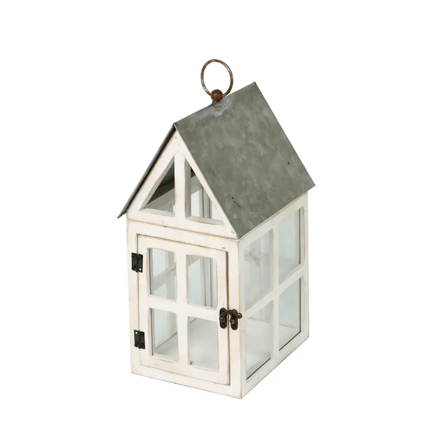 Laterne "Haus" weiß-schwarz hauptaufnahme