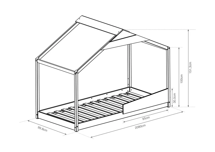 Hausbett LF 90x200 cm detail