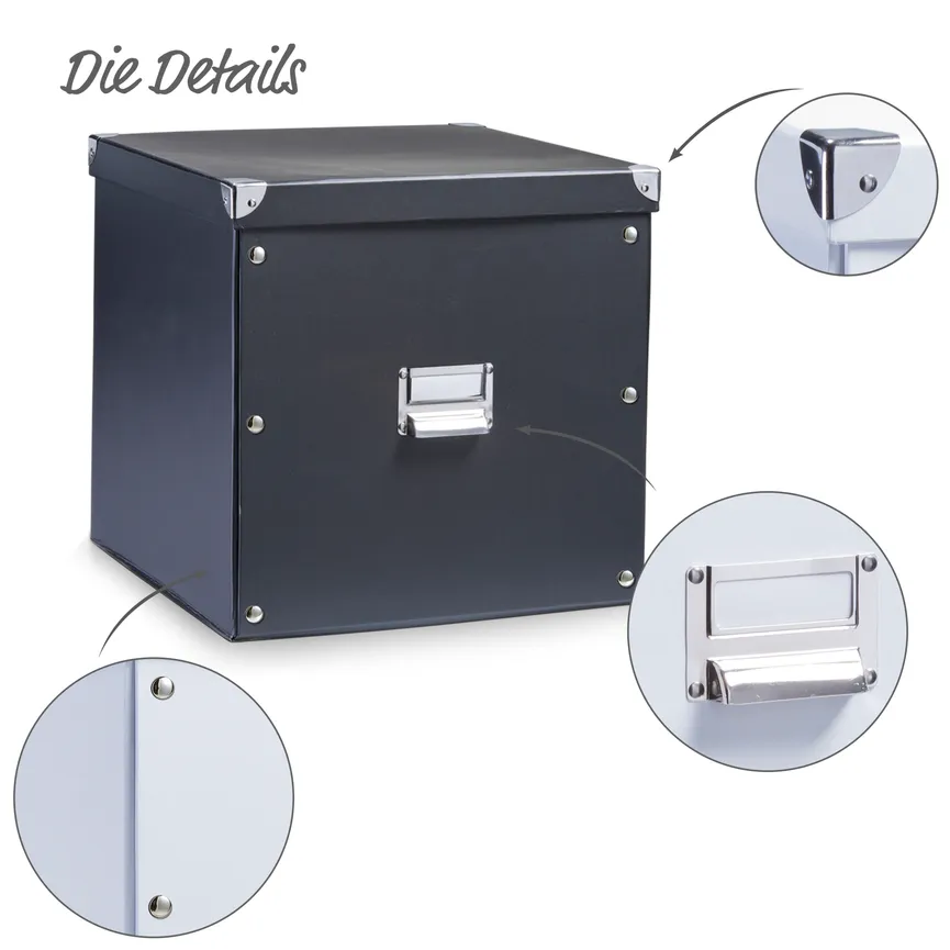 Aufbewahrungsbox schwarz detail