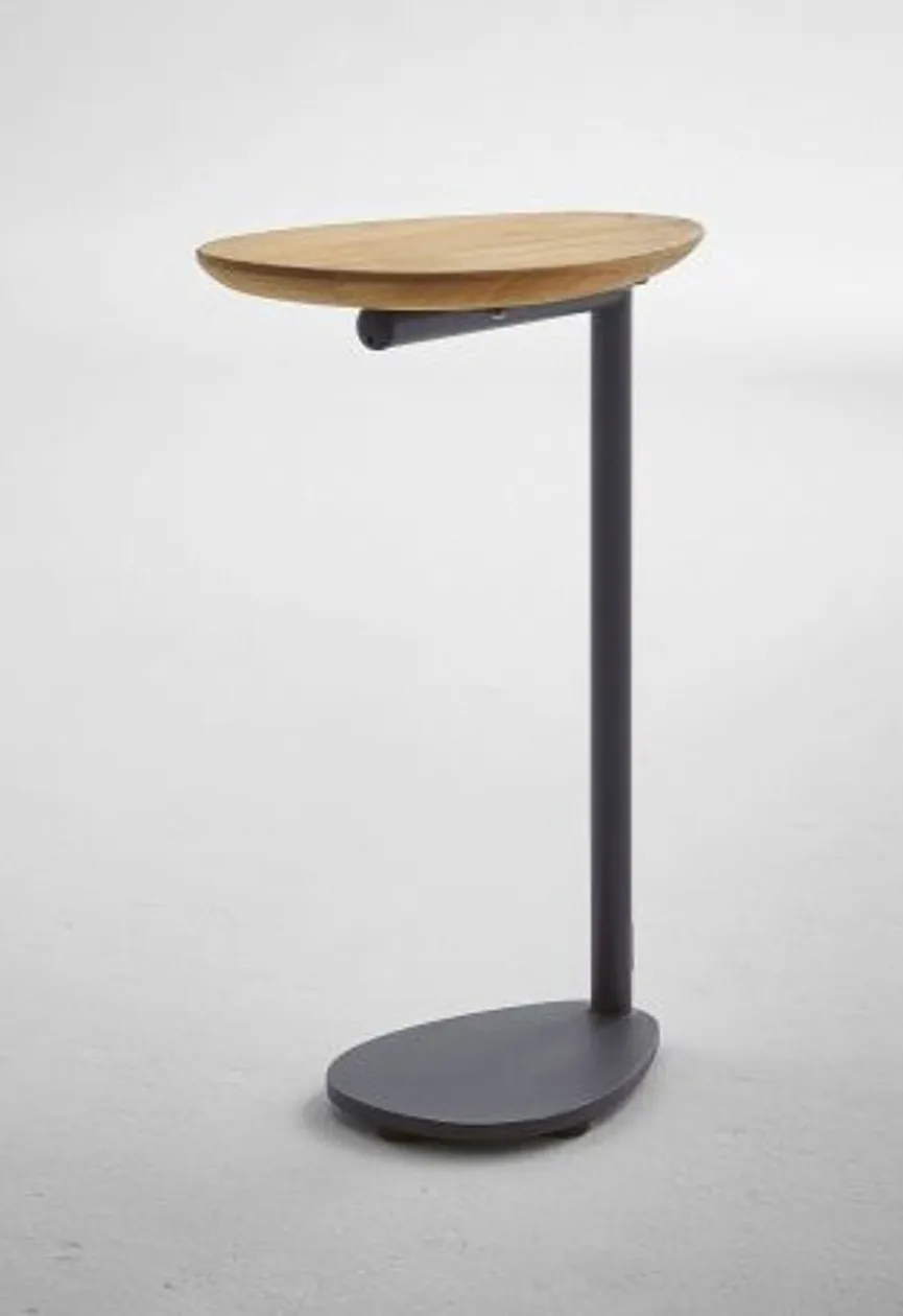 Beistelltisch Anthrazit/Teak detail