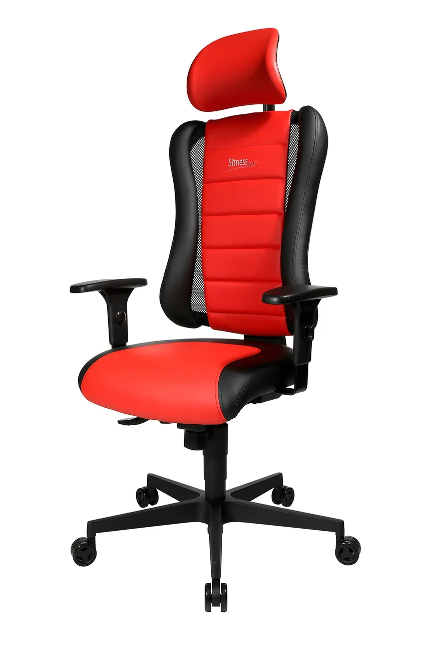 Drehstuhl rot/schwarz detail