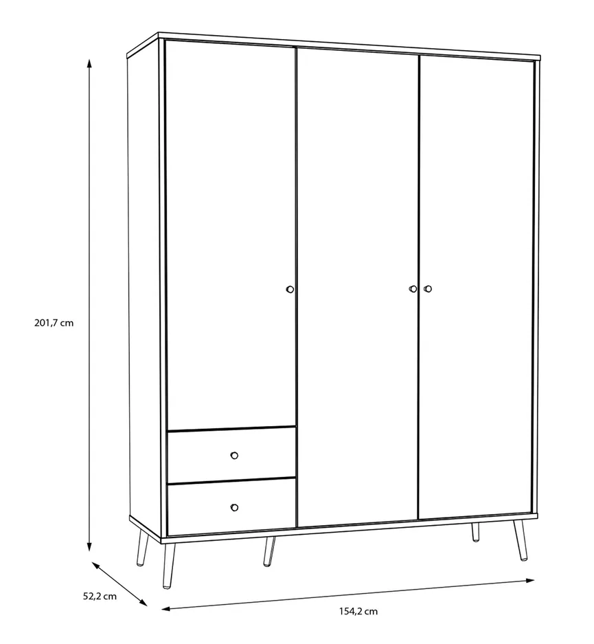 Kleiderschrank 3-trg. detail