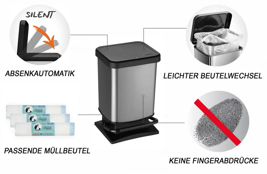 Treteimer Paso 20 l carbon met detail