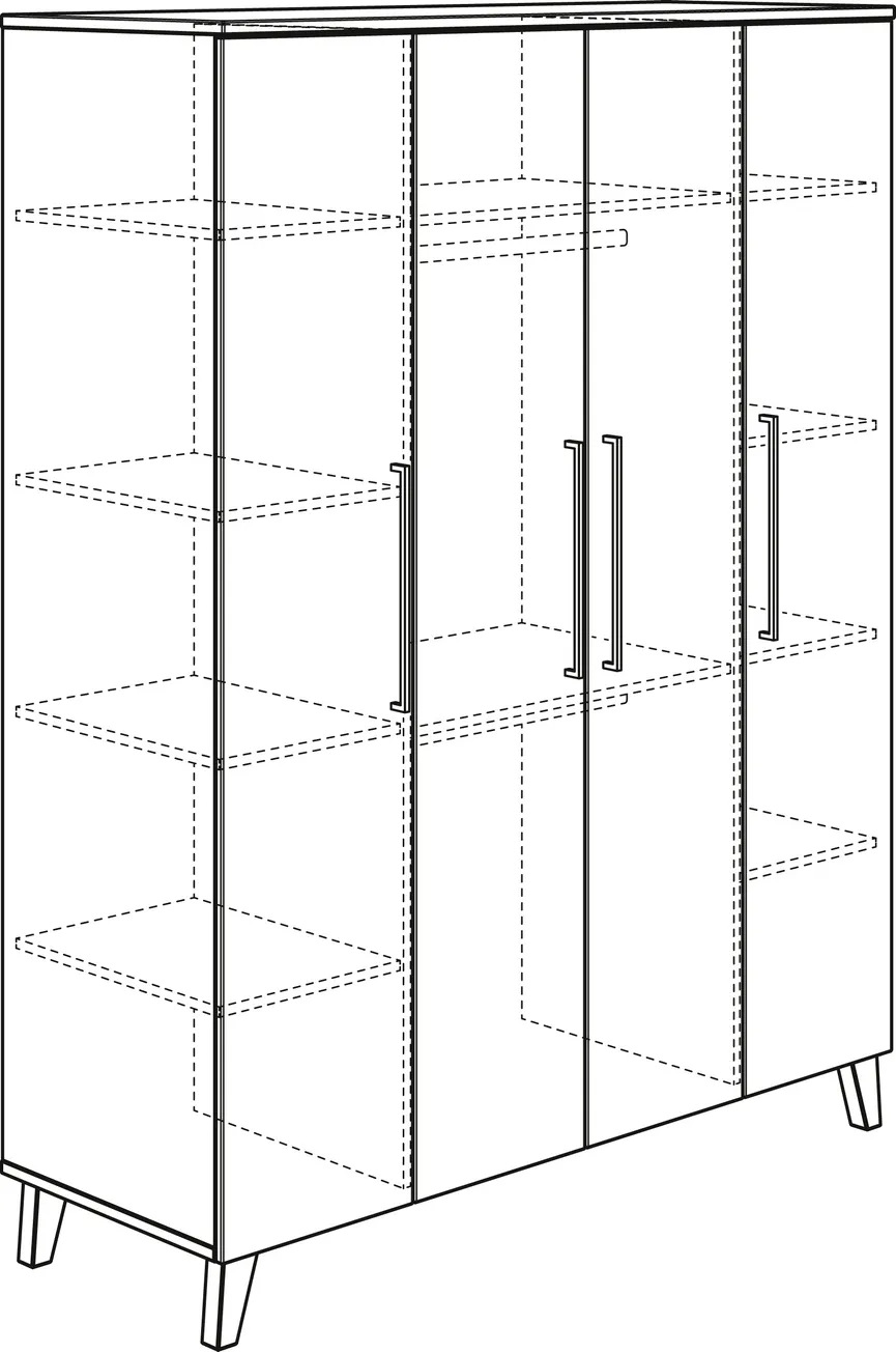 Kleiderschrank 4-trg. detail