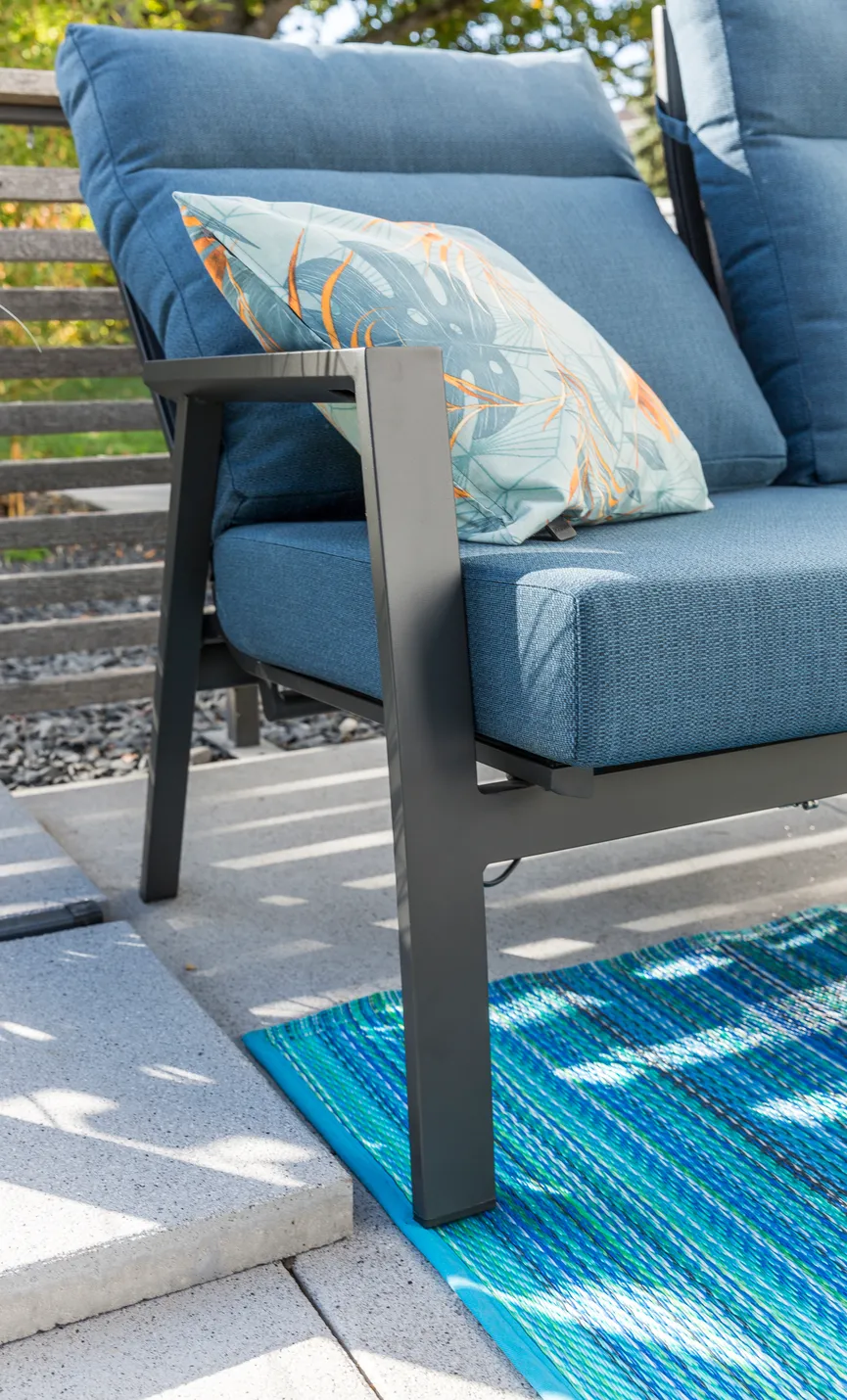 Loungesofa blau detail