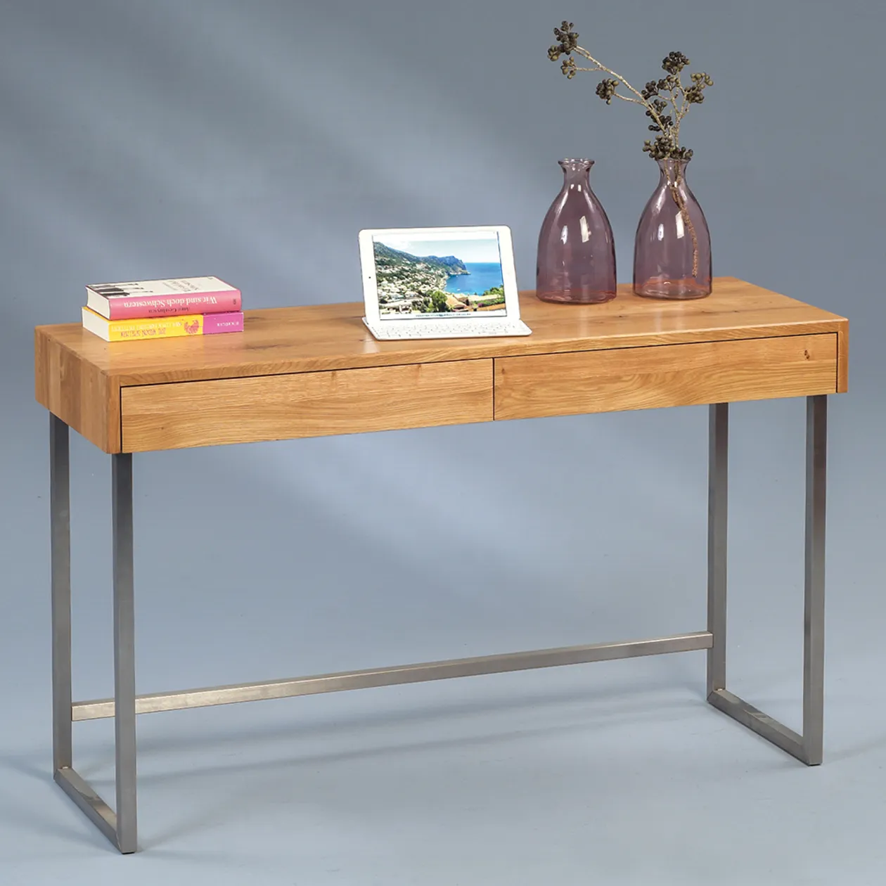 Konsole aus Holz u. Metall