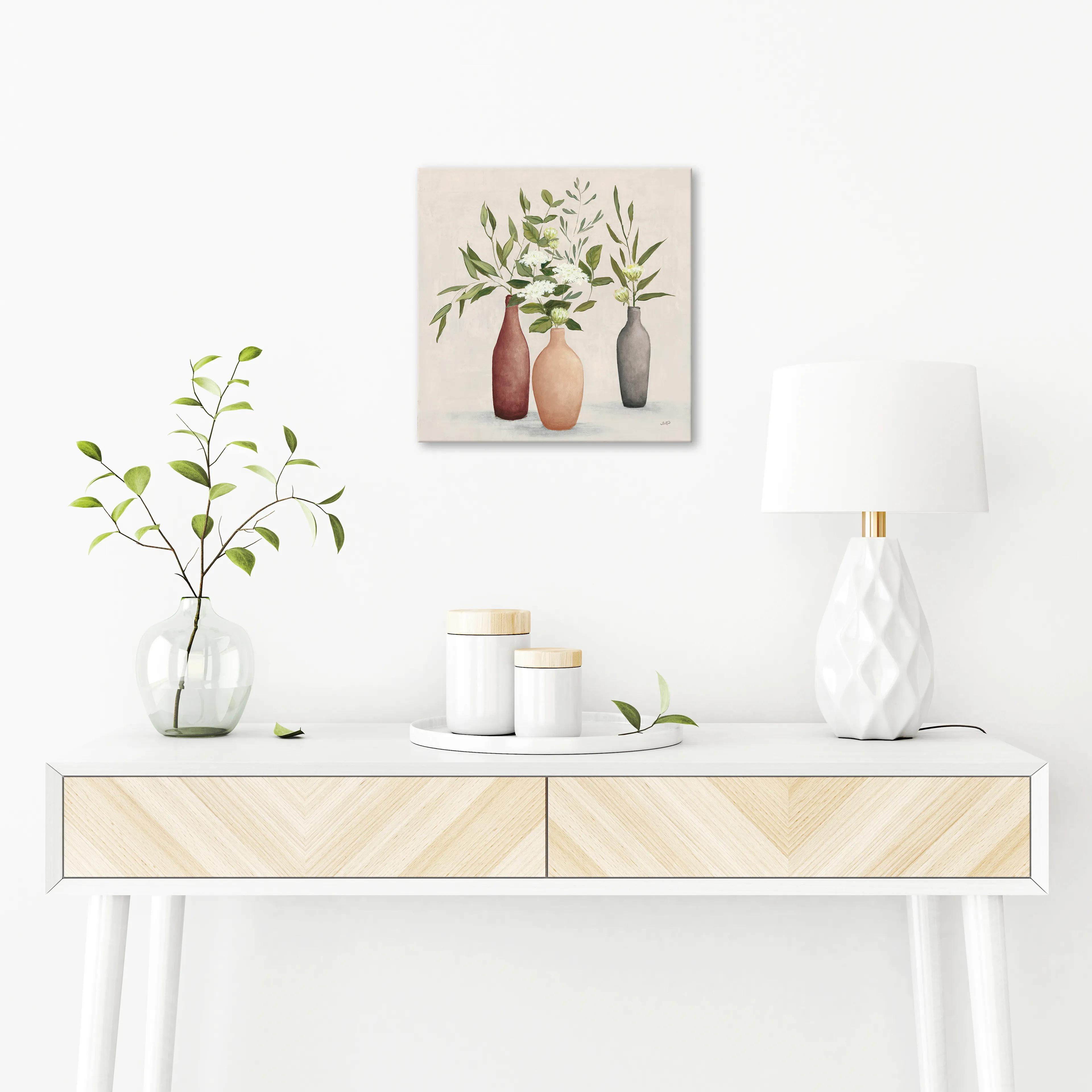 Wandbild 30 x 30 cm Natural Bouguet I