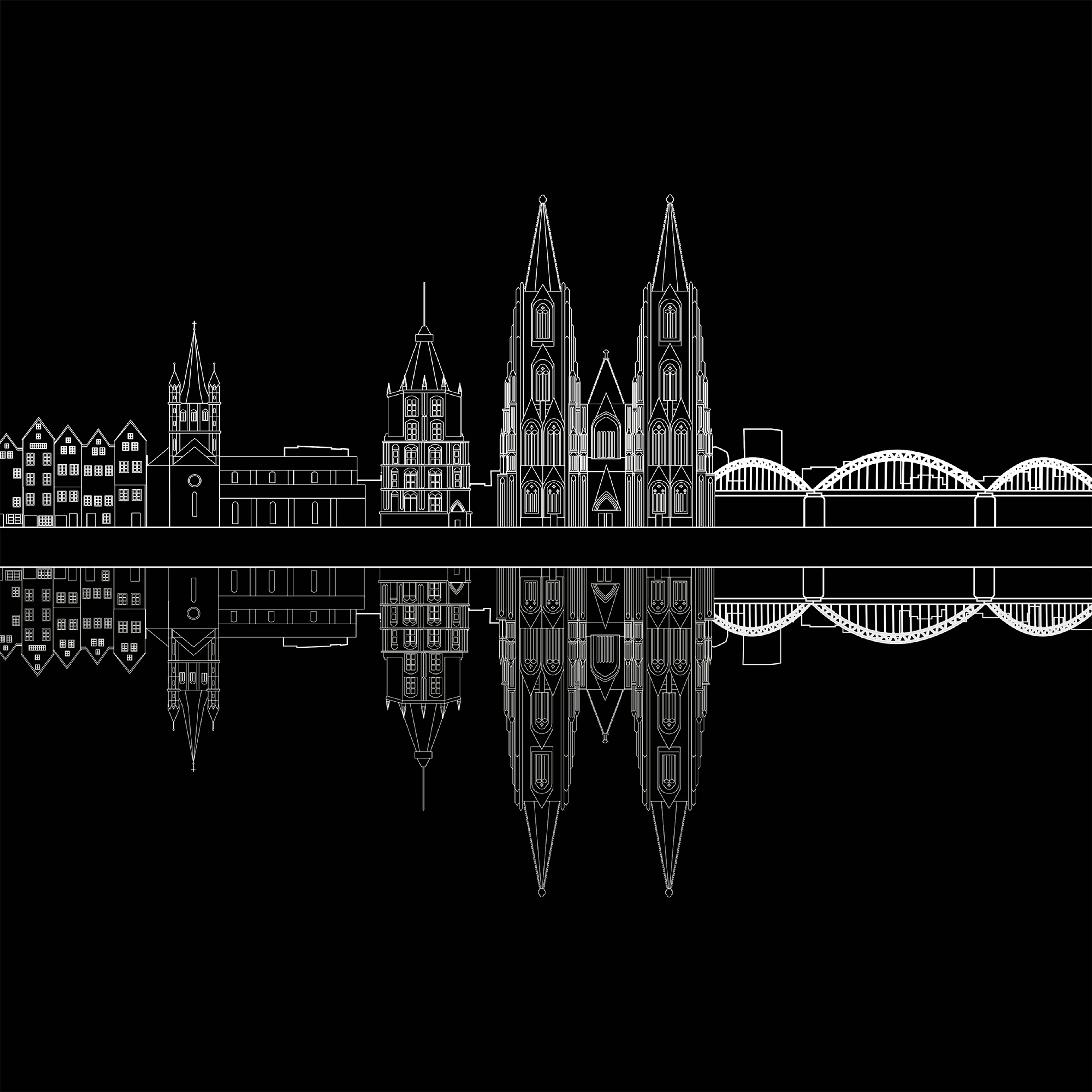 Glasbild 30 x 30 cm Cologne cathedral IV
