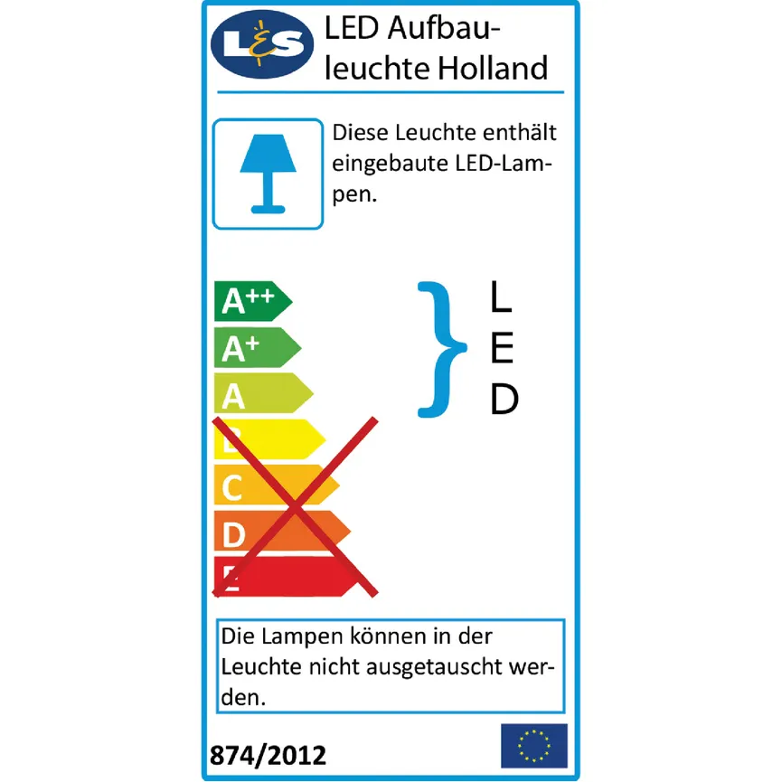 LED Aufsatzleuchte 900mm energielabel