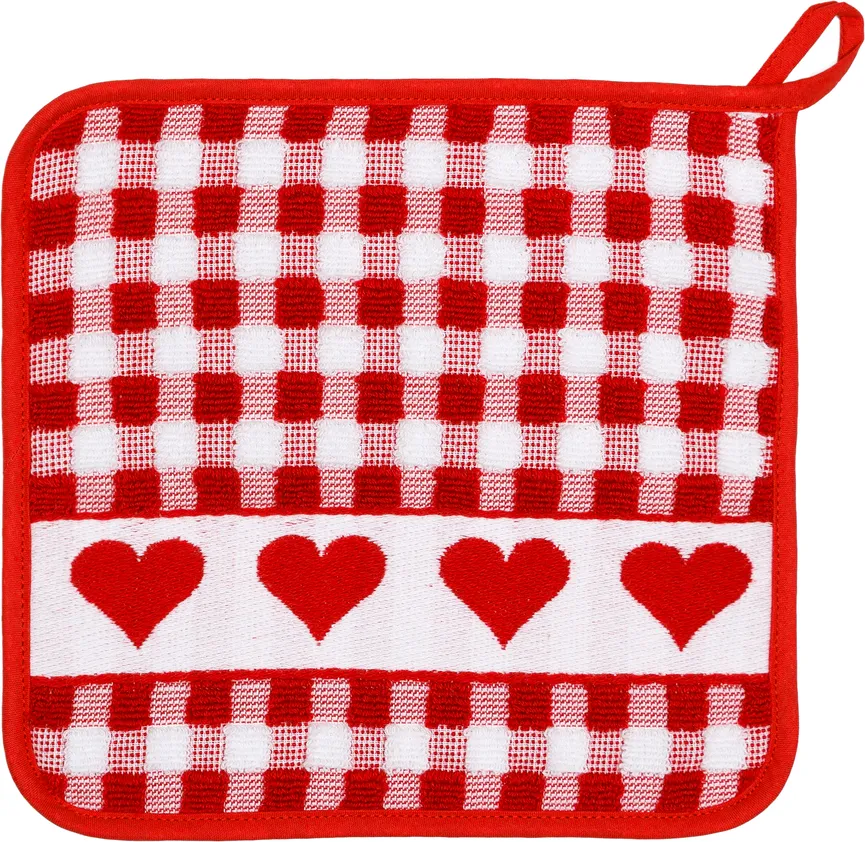 Topflappen Herzen rot BW hauptaufnahme