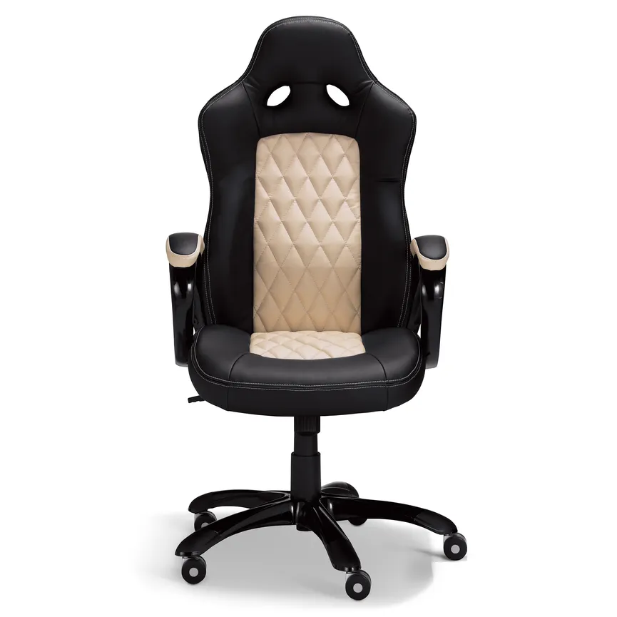 Gamingstuhl creme/schwarz detail