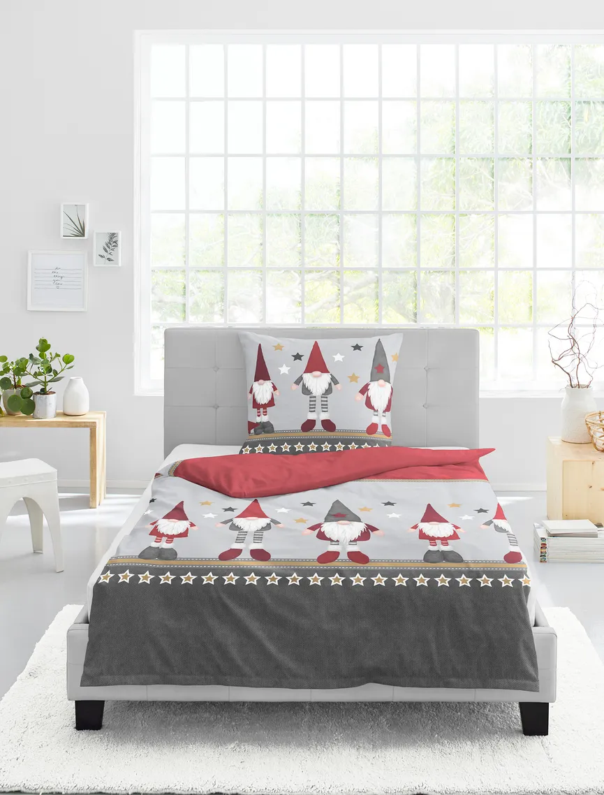 W-Biber-Bettw. Wichtel 135x200 milieu