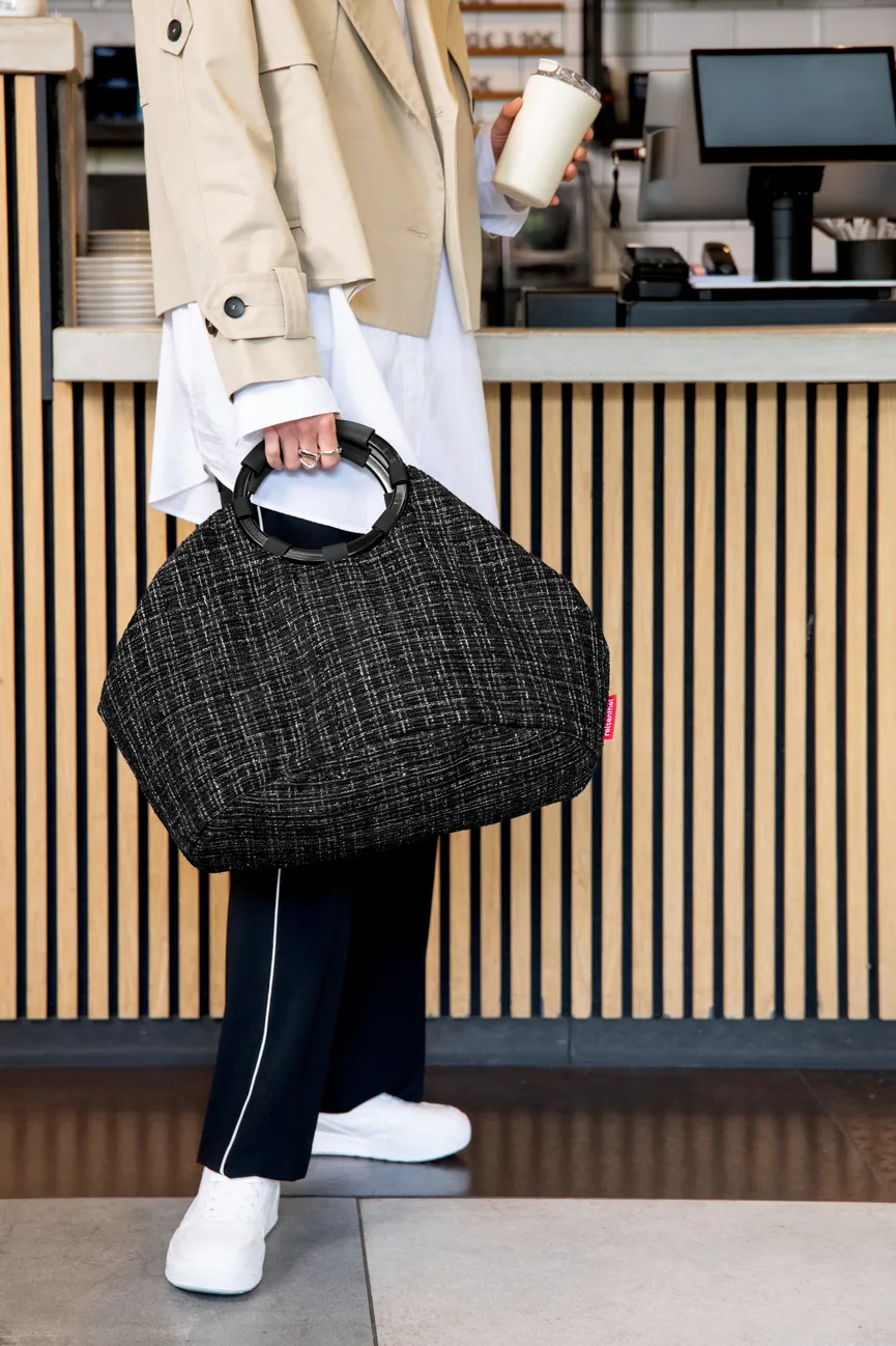 Loopbag Hobo "bouclé black" milieu
