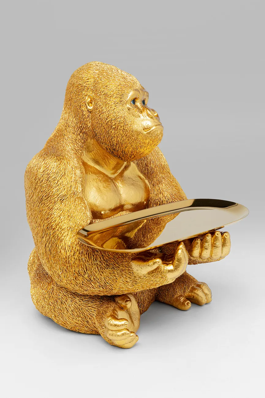 Figur "Gorilla Butler" gold detail