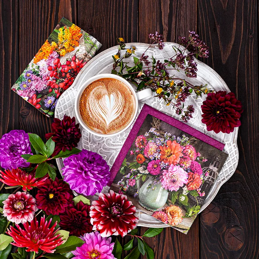 Serviette "Bunch of Dahlias" milieu