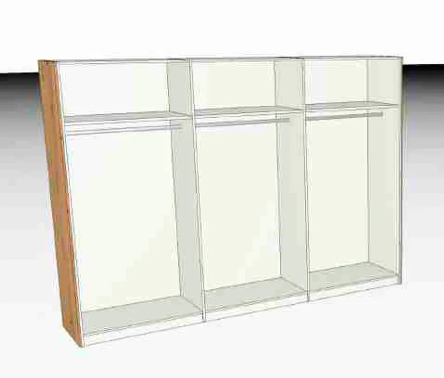 Schwebetürenschrank 3-trg. detail