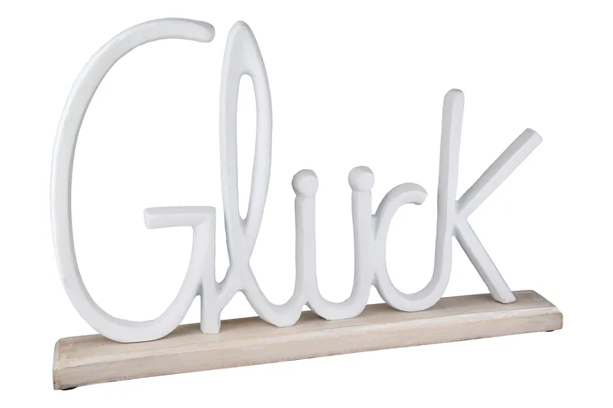 Schriftzug "Glück" weiß hauptaufnahme