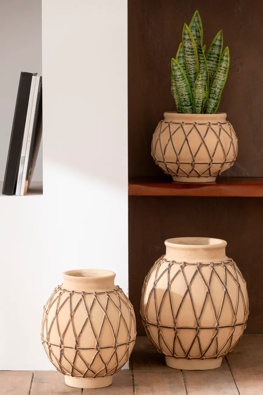 Übertopf "Berber" S beige milieu