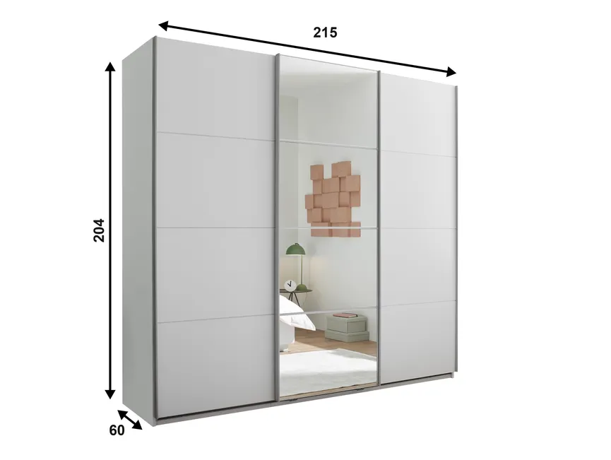 Schwebetürenschrank 3-trg. detail