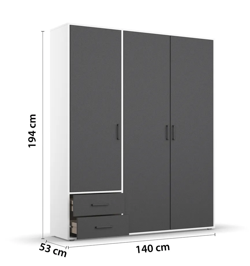 Drehtürenschrank 3-trg. detail