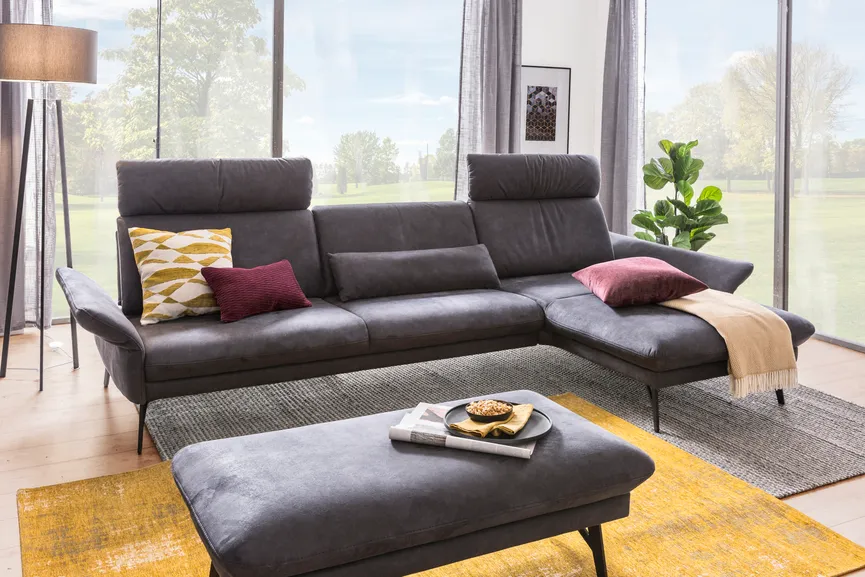 Polstergarnitur mit Longchair milieu