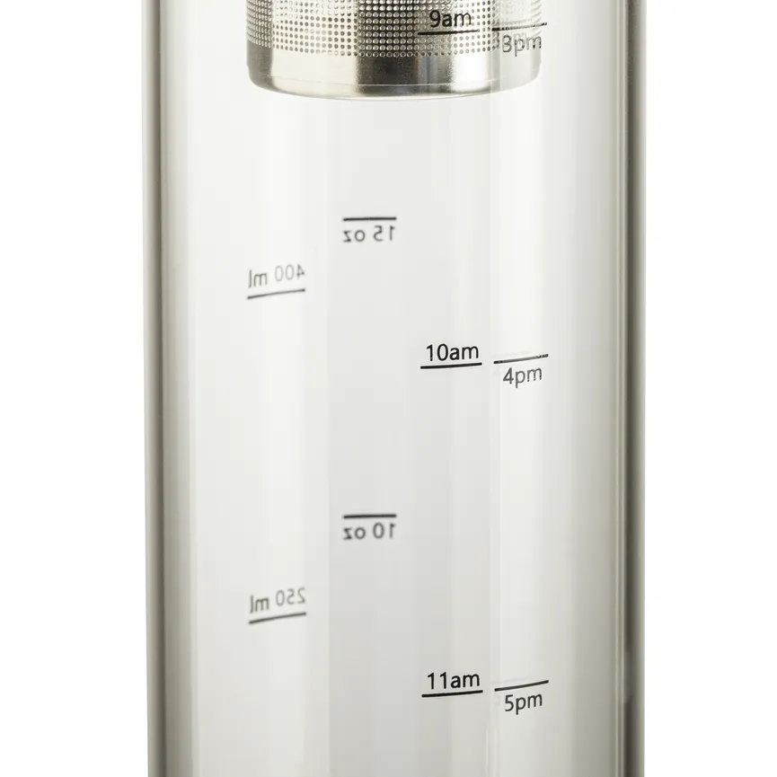 Glasflasche mit Deckel, detail
