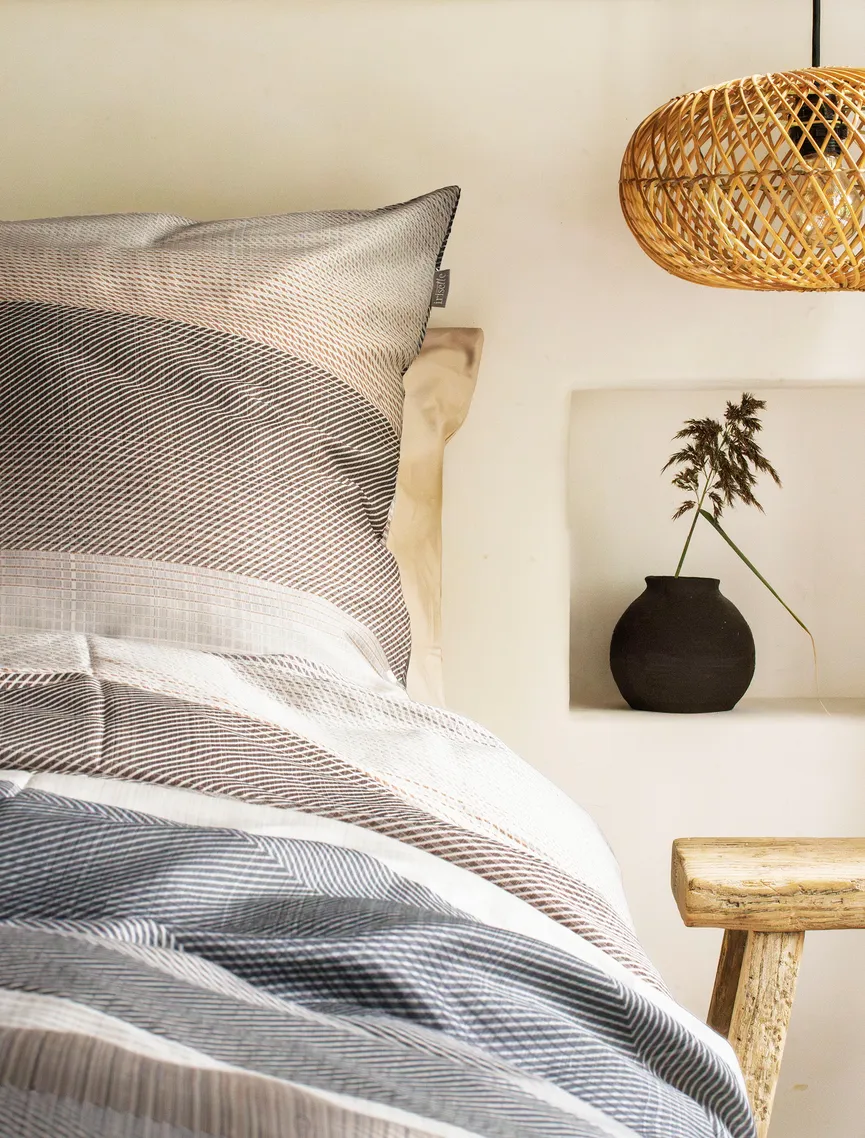 Satin-Bettw. Wave 135x200 milieu