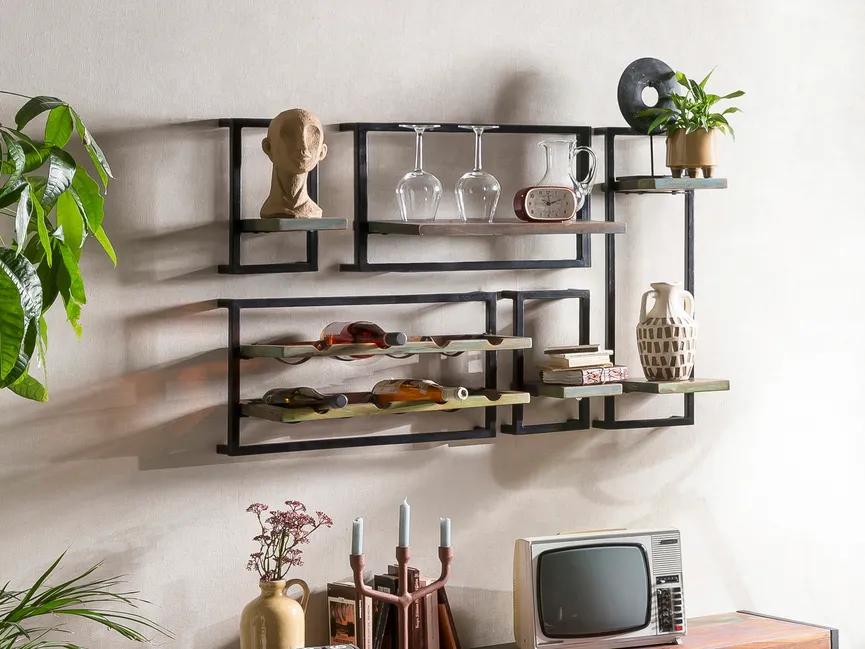 Wandregal 8 Flaschen milieu