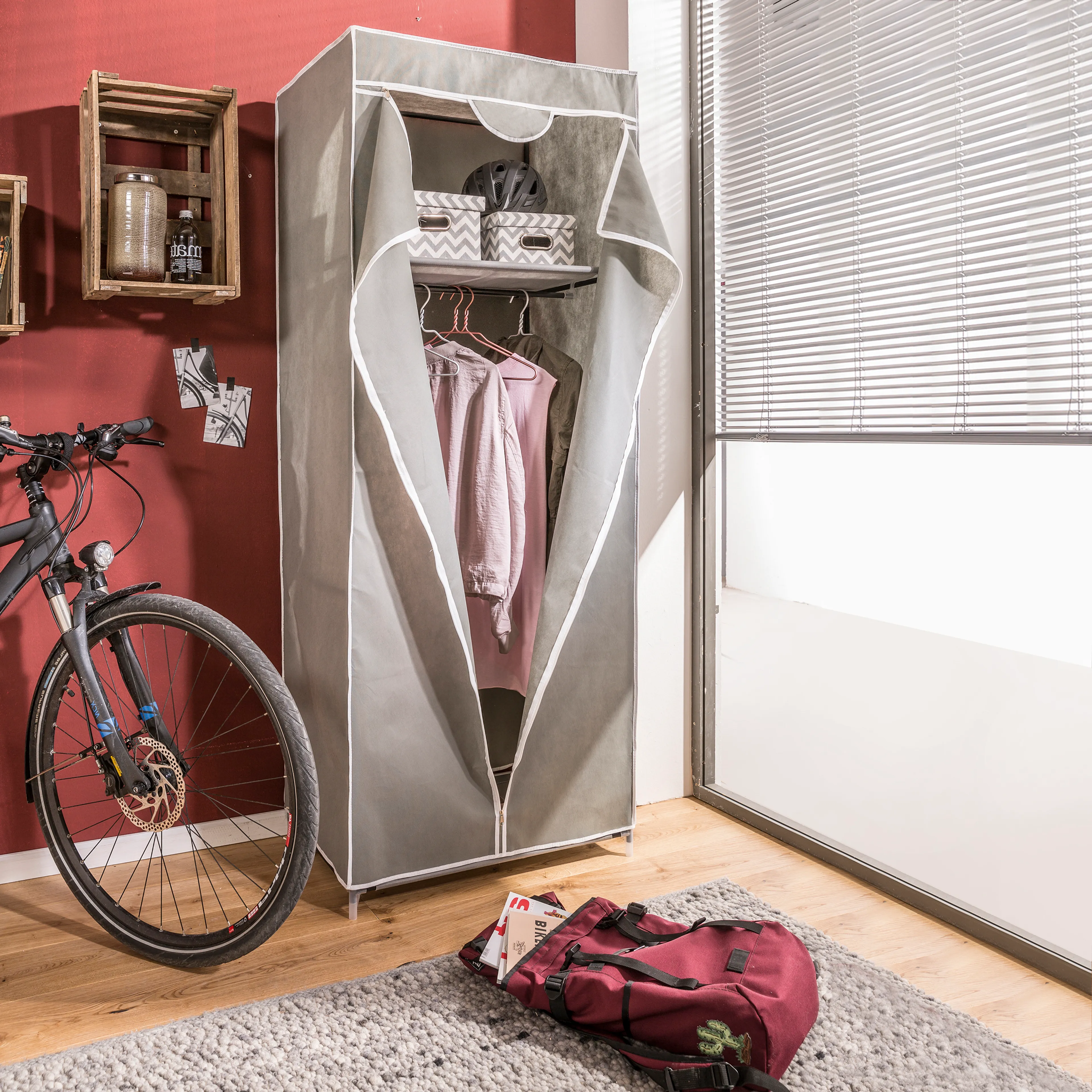Stoffkleiderschrank Mia 75 x 180 cm