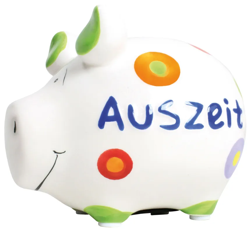 Sparschwein "Auszeit" weiß hauptaufnahme