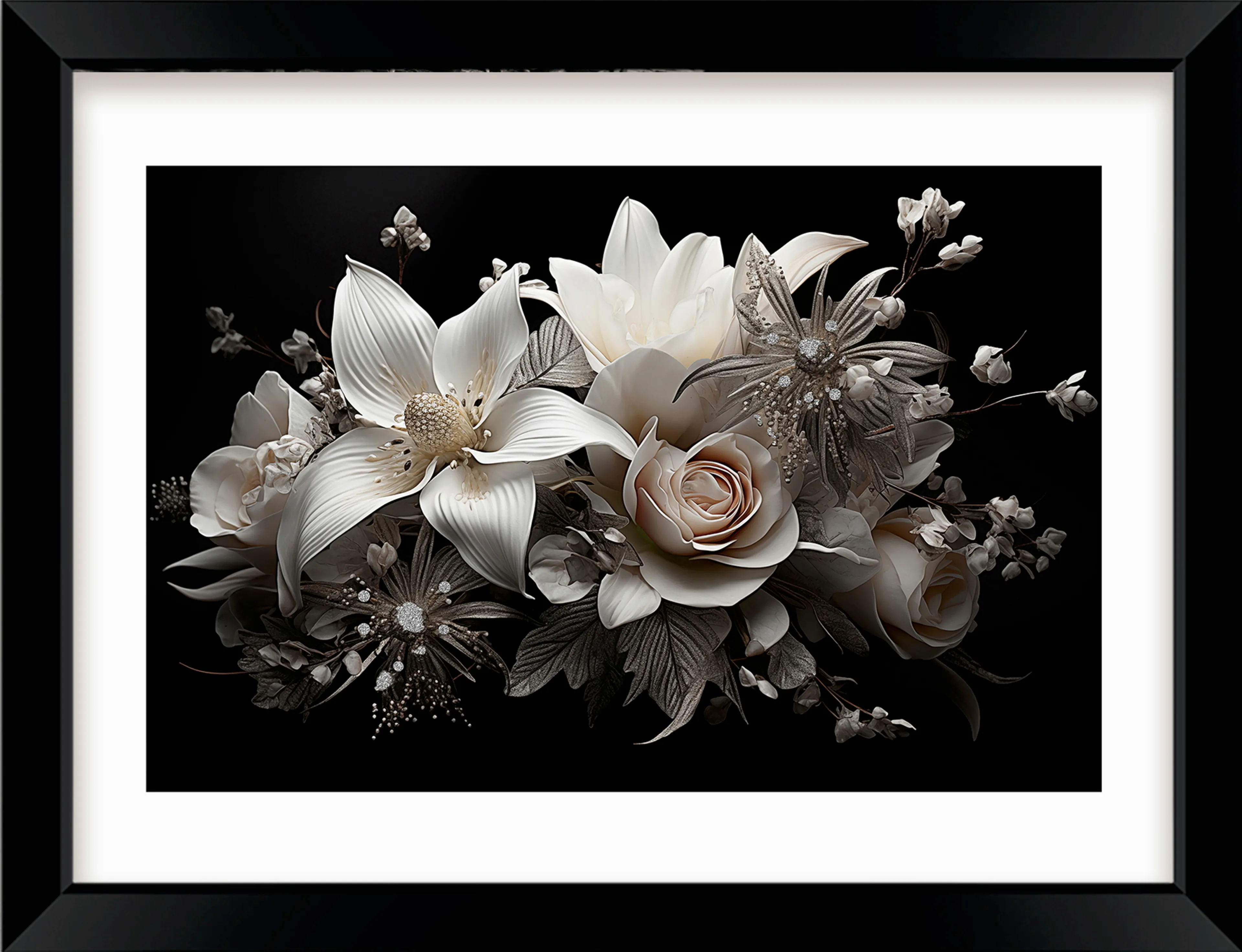 Wandbild 30 x 40 cm Crystel Flowers IV
