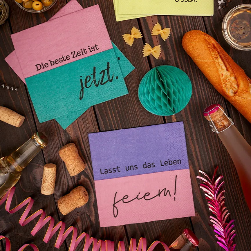 Serviette "Leben feiern" milieu