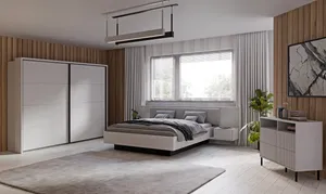 Bett mit Nachttischen