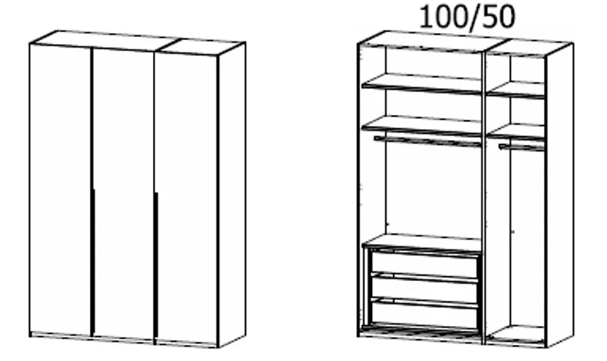 Drehtürenschrank mit Zubehör detail