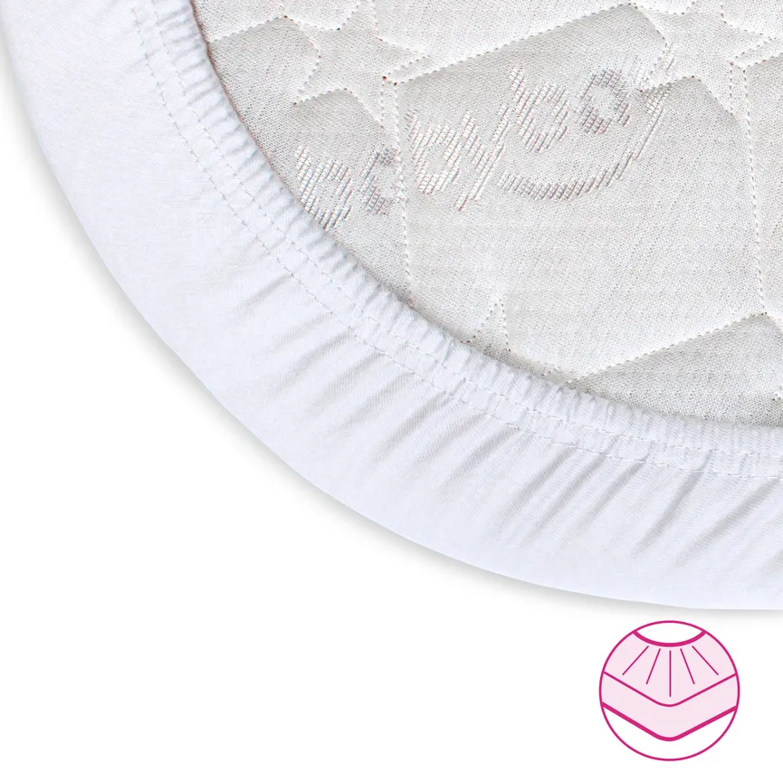 Jersey-Spannbetttuch weiß detail