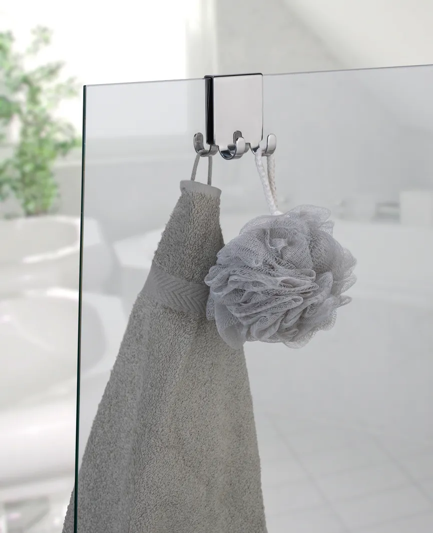 Doppel-Duschhaken glänzend milieu