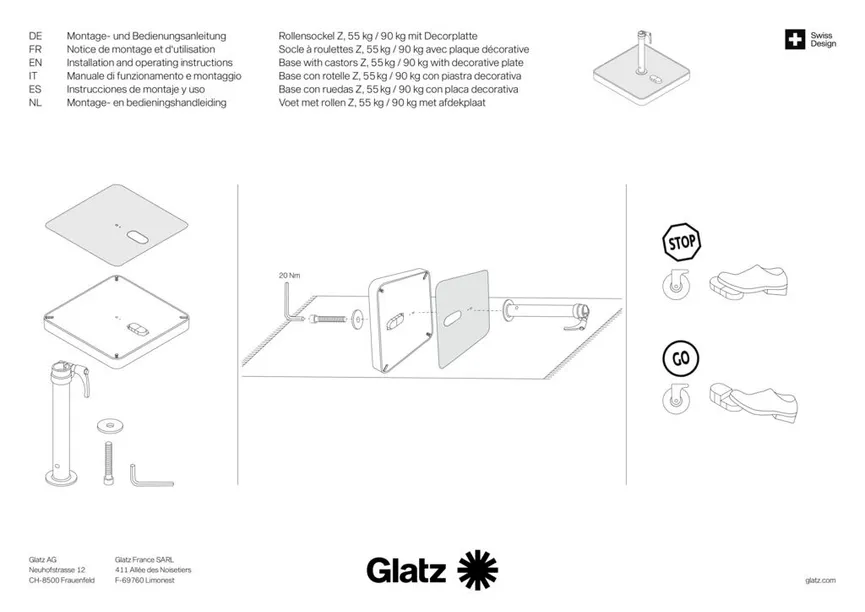 Rollensockel Z 55kg detail