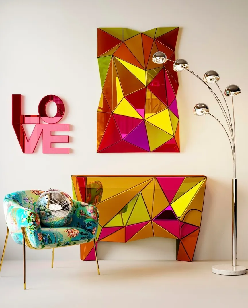 Wandspiegel "Prisma Colore" milieu