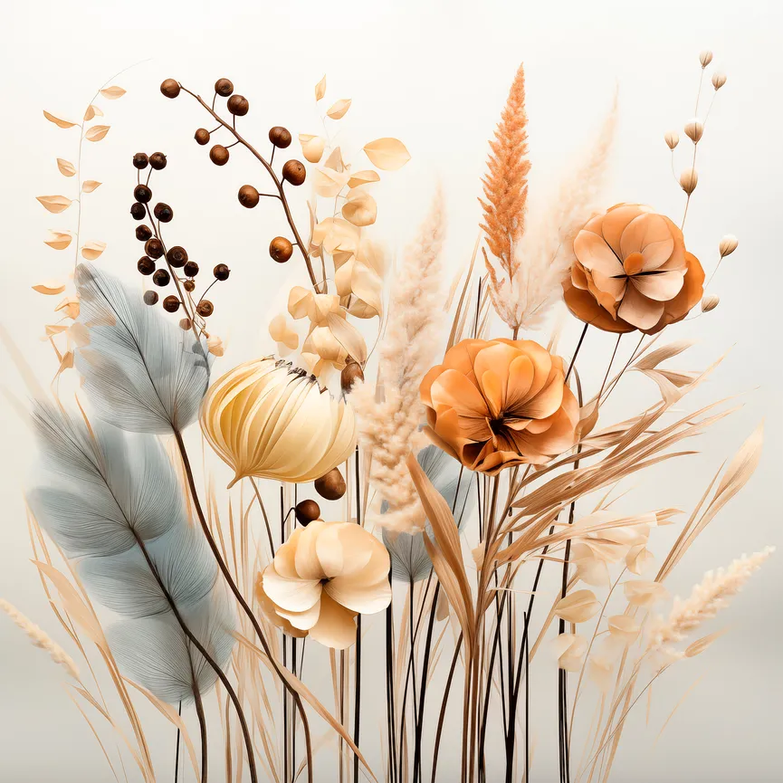 Glasbild "Boho Flowers III" detail